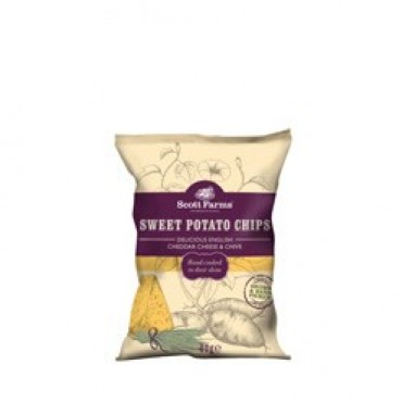 Scott Farms Cheddar Cheese & Chive Sweet Potato Crisps 100g